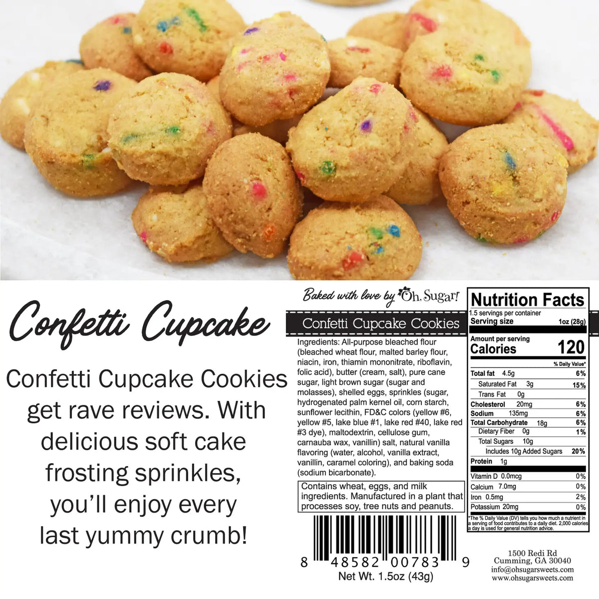 Confetti Cupcake Birthday Cookie Bag Cover