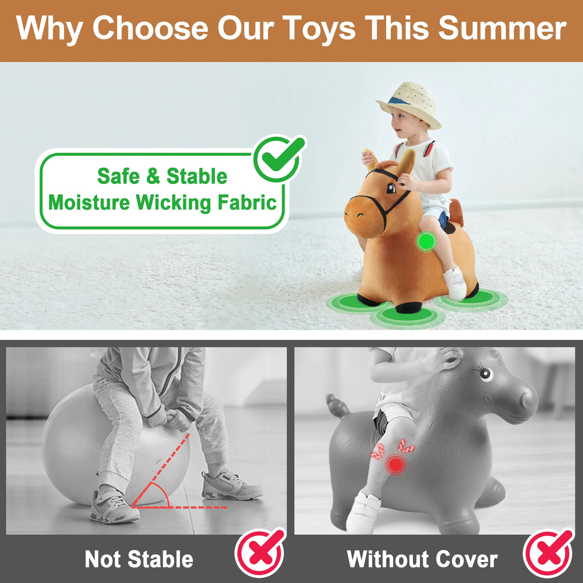 Bouncy Brown Horse Cover