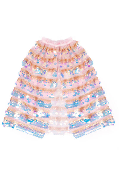 Gold & Light Pink 5th Avenue Paillette Cape, 4-6. Preview #2