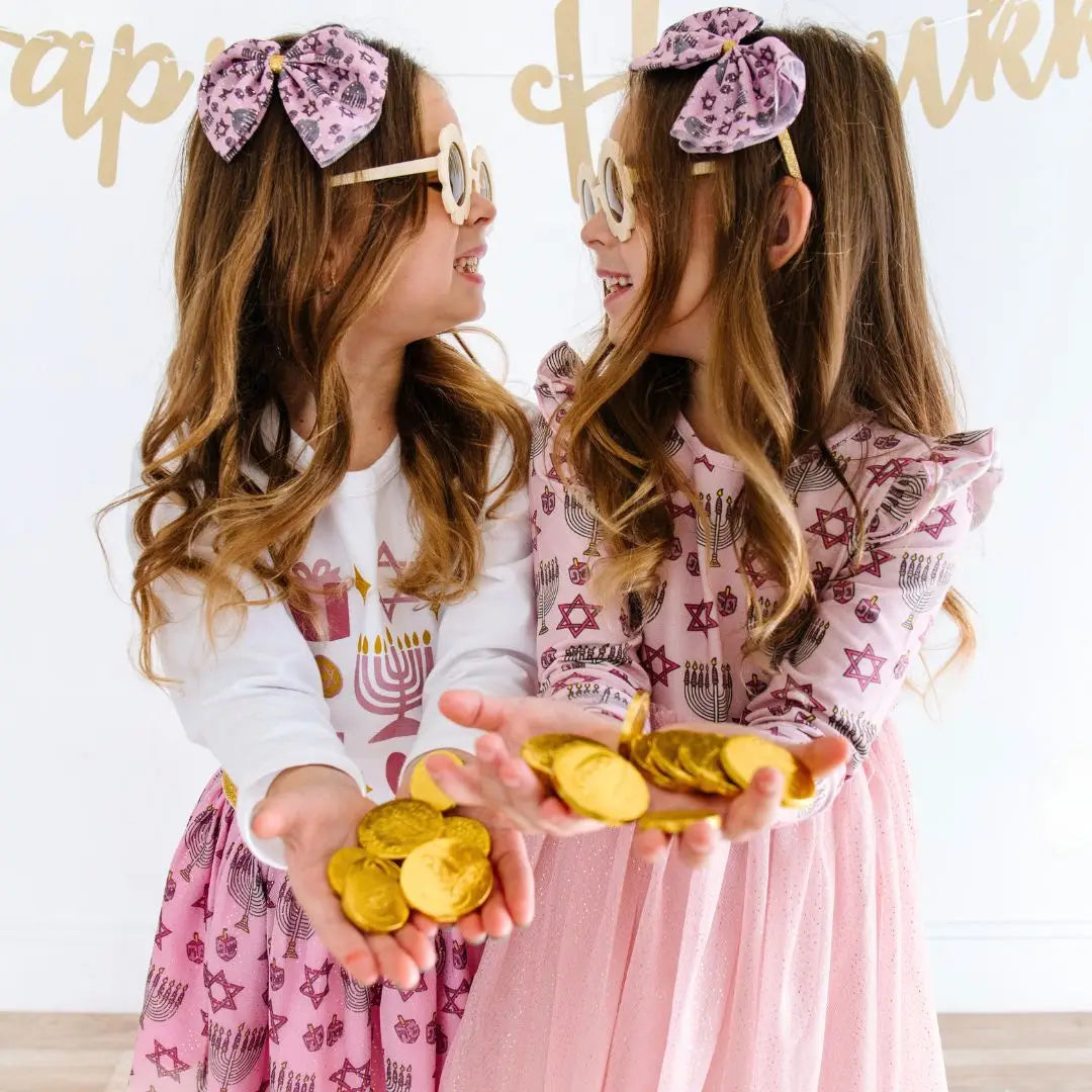 Hanukkah Tulle Bow Clip Cover