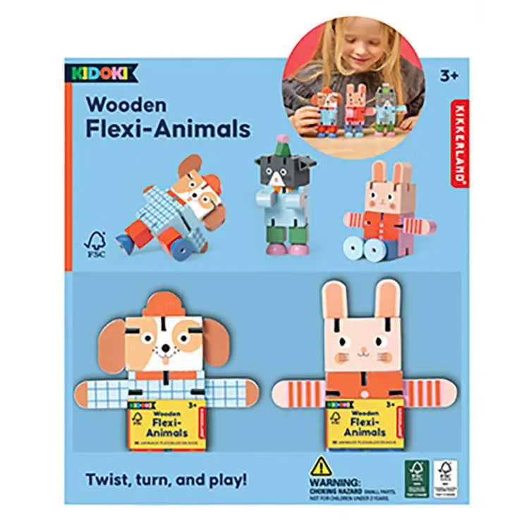 Tomfoolery Toys | Kidoki Wooden Flexi-Animals