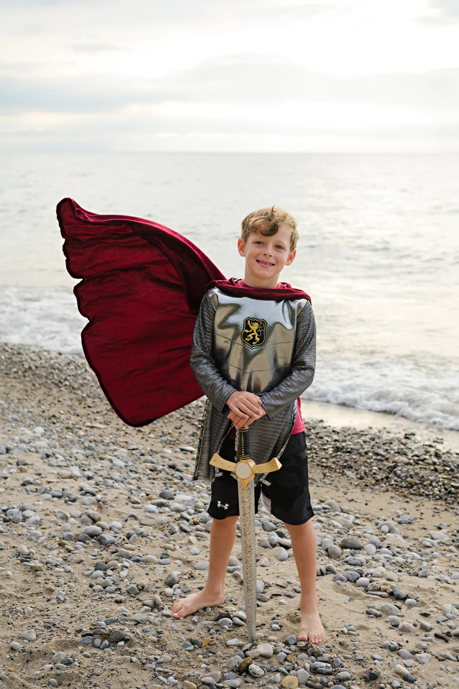 Tomfoolery Toys | Silver Knight Tunic w/ Cape, Sz. 5-6