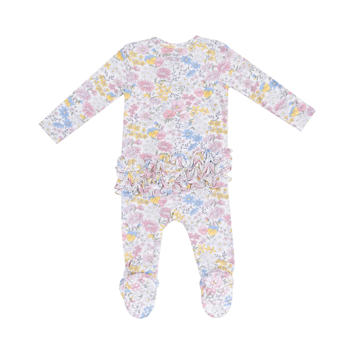Viola Floral 2-Way Zipper Ruffle Back Footie Cover