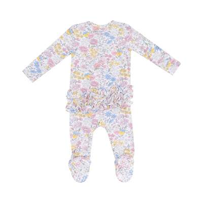 Viola Floral 2-Way Zipper Ruffle Back Footie Preview #2