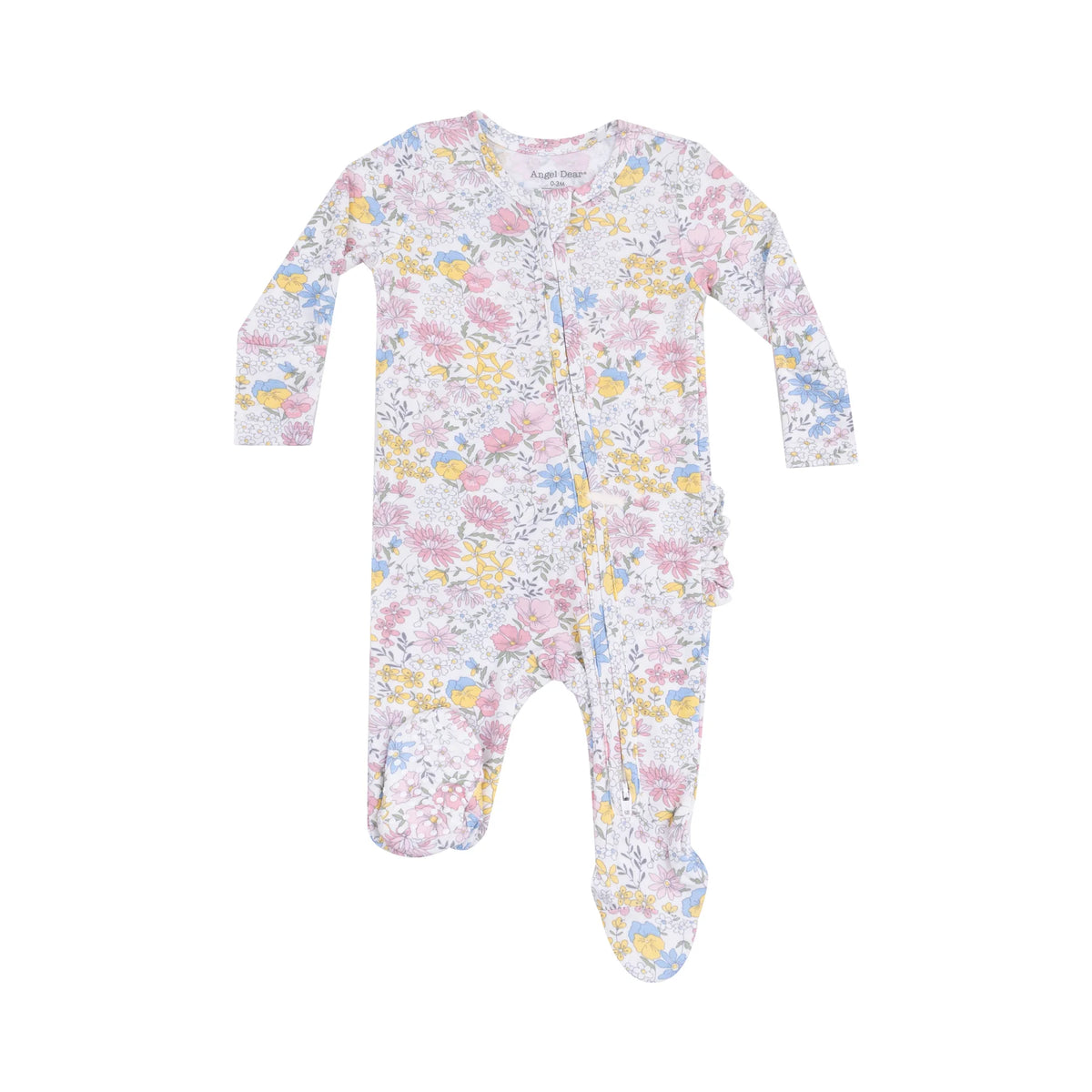 Viola Floral 2-Way Zipper Ruffle Back Footie Cover