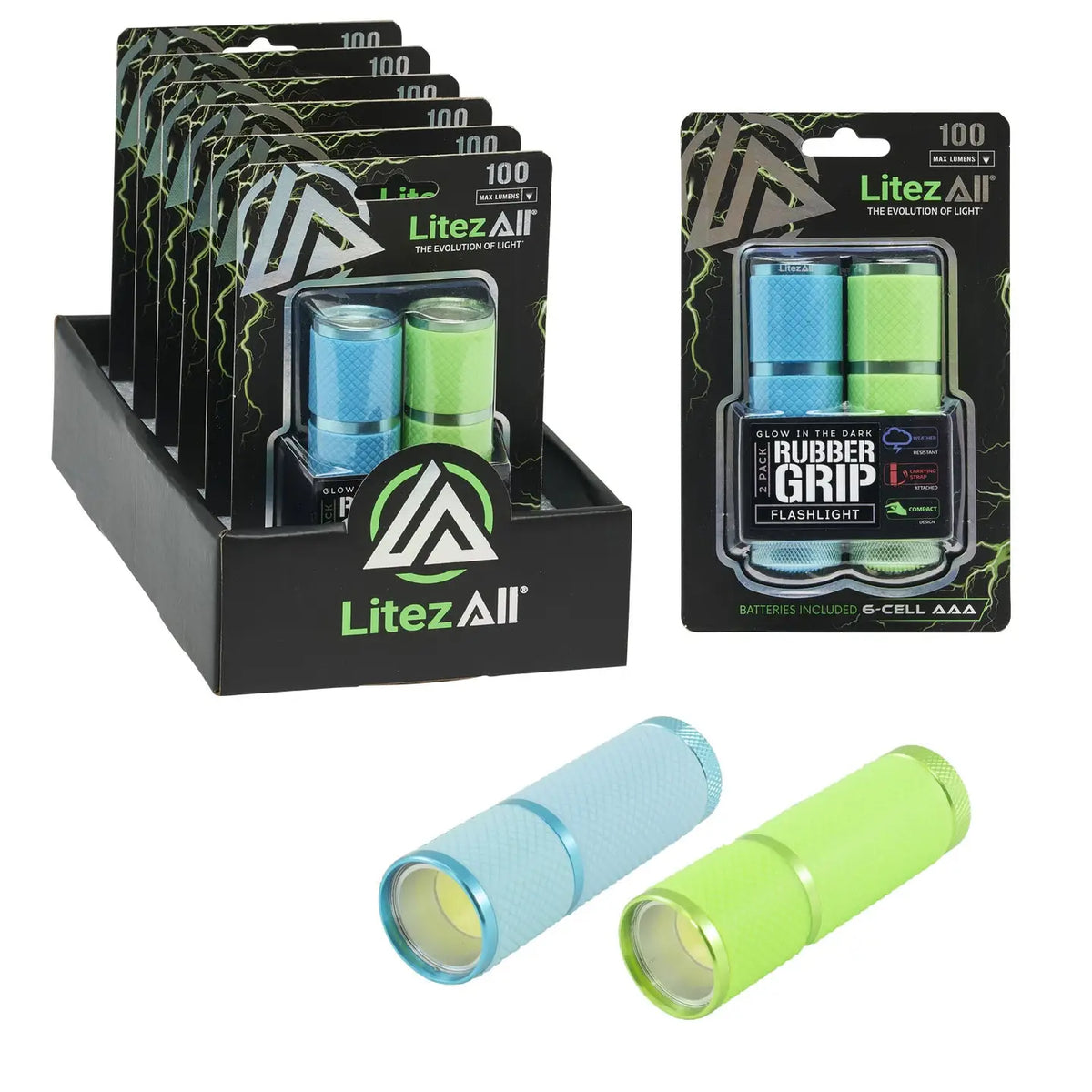 2-Pack Glow in the Dark Flashlight Cover