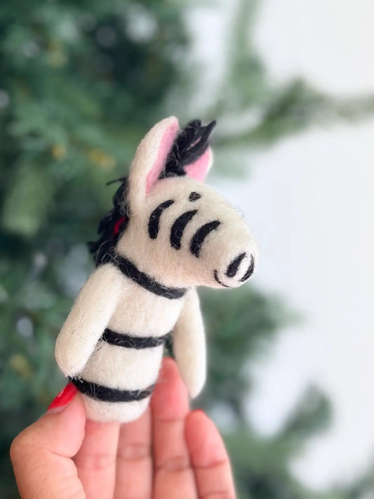 Tomfoolery Toys | Zebra Finger Puppet