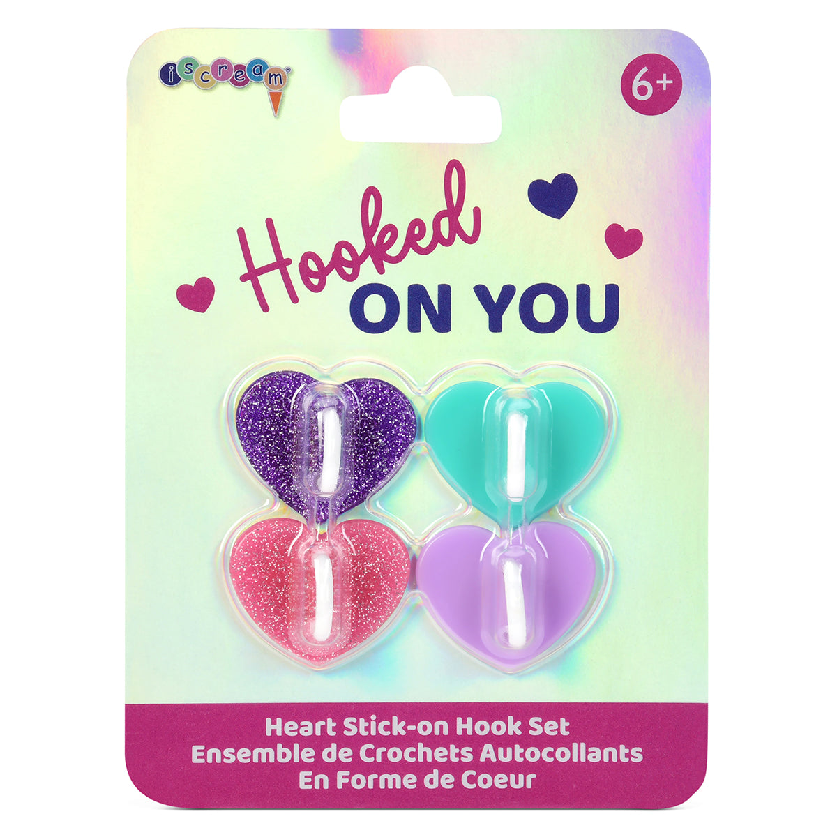 Tomfoolery Toys | Heart Stick-on Hook Set