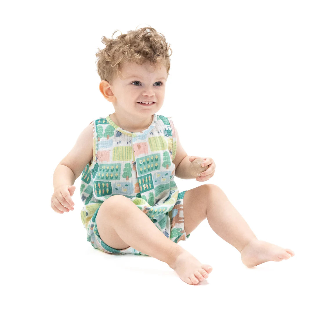 Tomfoolery Toys | Patchwork Farm Sleeveless Shortie Romper
