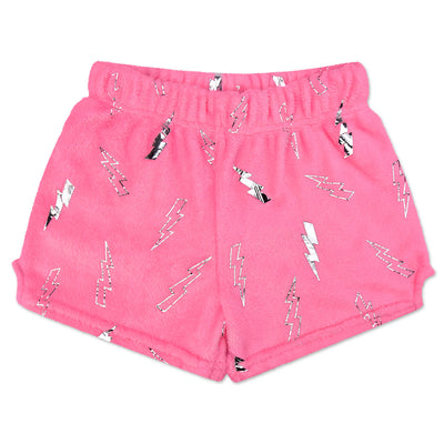 Pink Foil Lightning Plush Shorts Preview #1