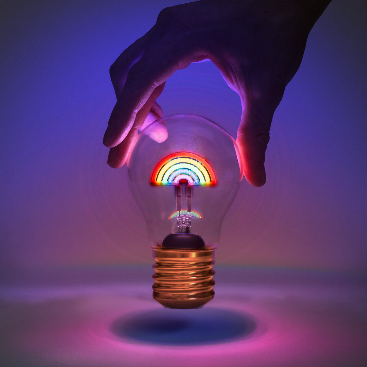 Rainbow Cordless Lightbulb Cover