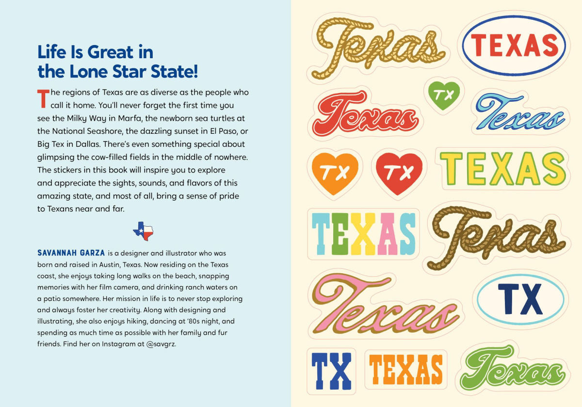 I Love Texas Sticker Book Cover