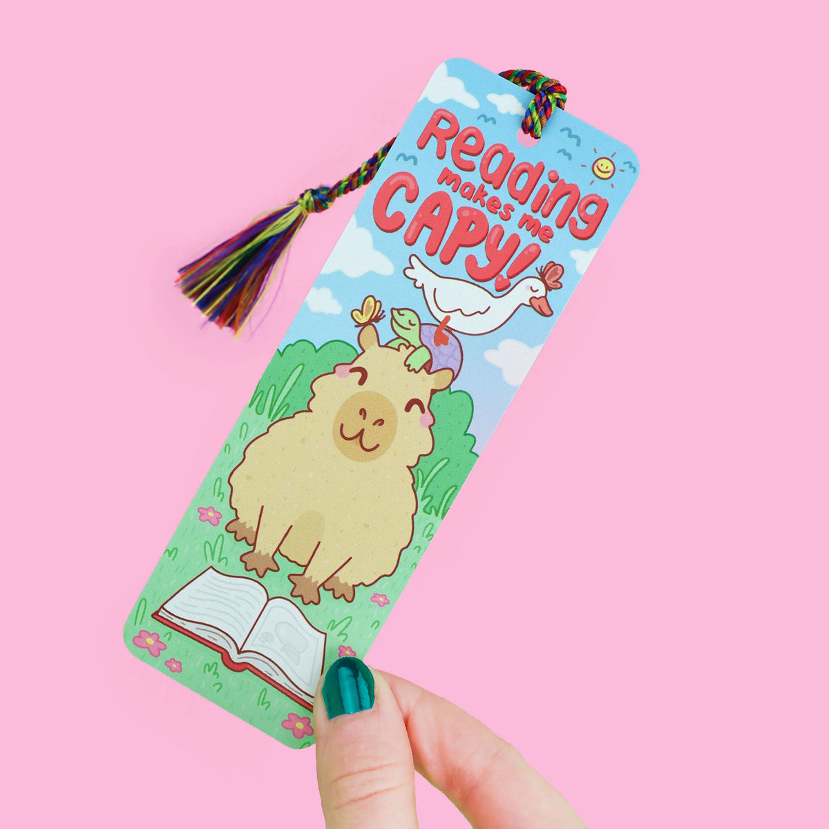 Reading Makes Me Capy Capybara Bookmark Cover