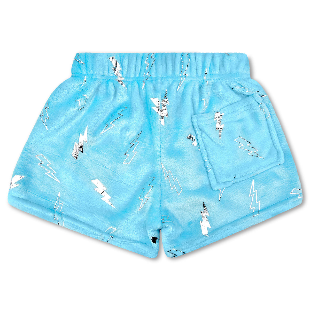 Blue Foil Lightning Plush Shorts Cover