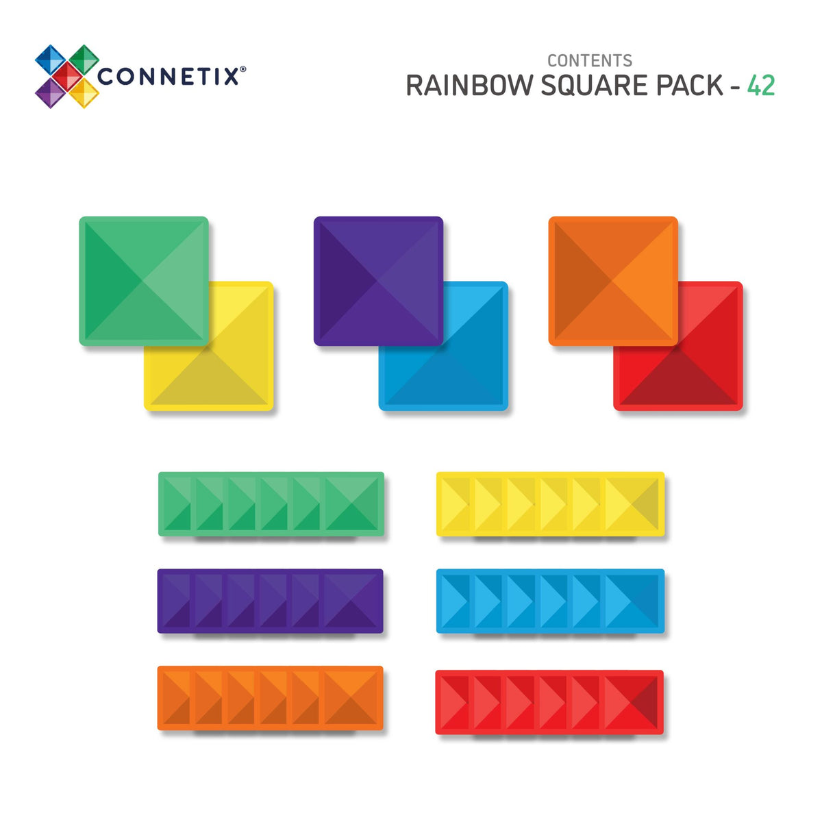 Rainbow Square Pack, 42pc Cover