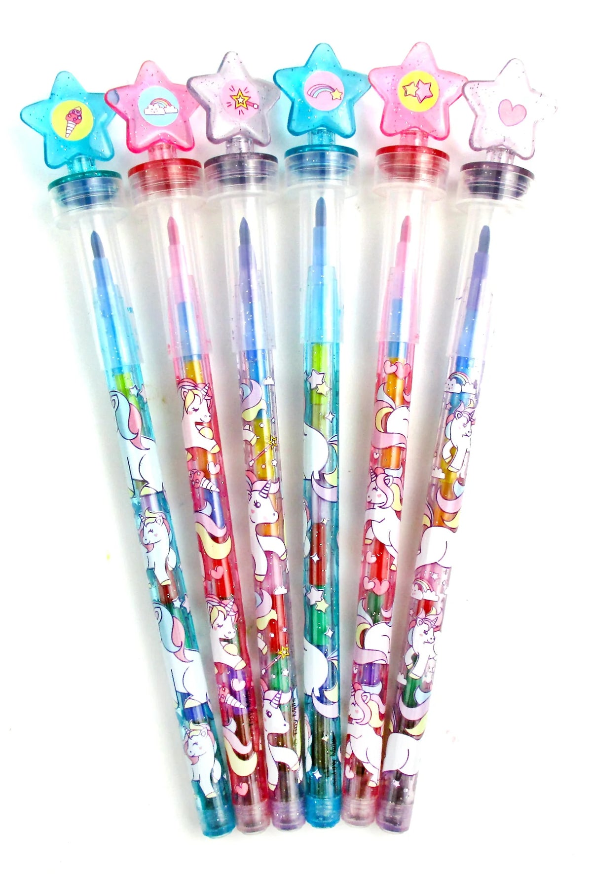 Unicorn Rainbow Stackable Crayon w/Stamper Cover