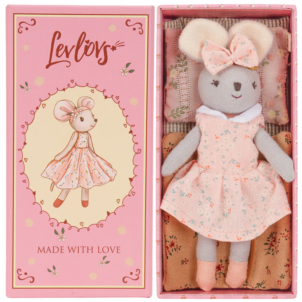 Tomfoolery Toys | LevLovs Mouse w/ Pink Floral Dress SHERRY BLOSSOM MOUSE