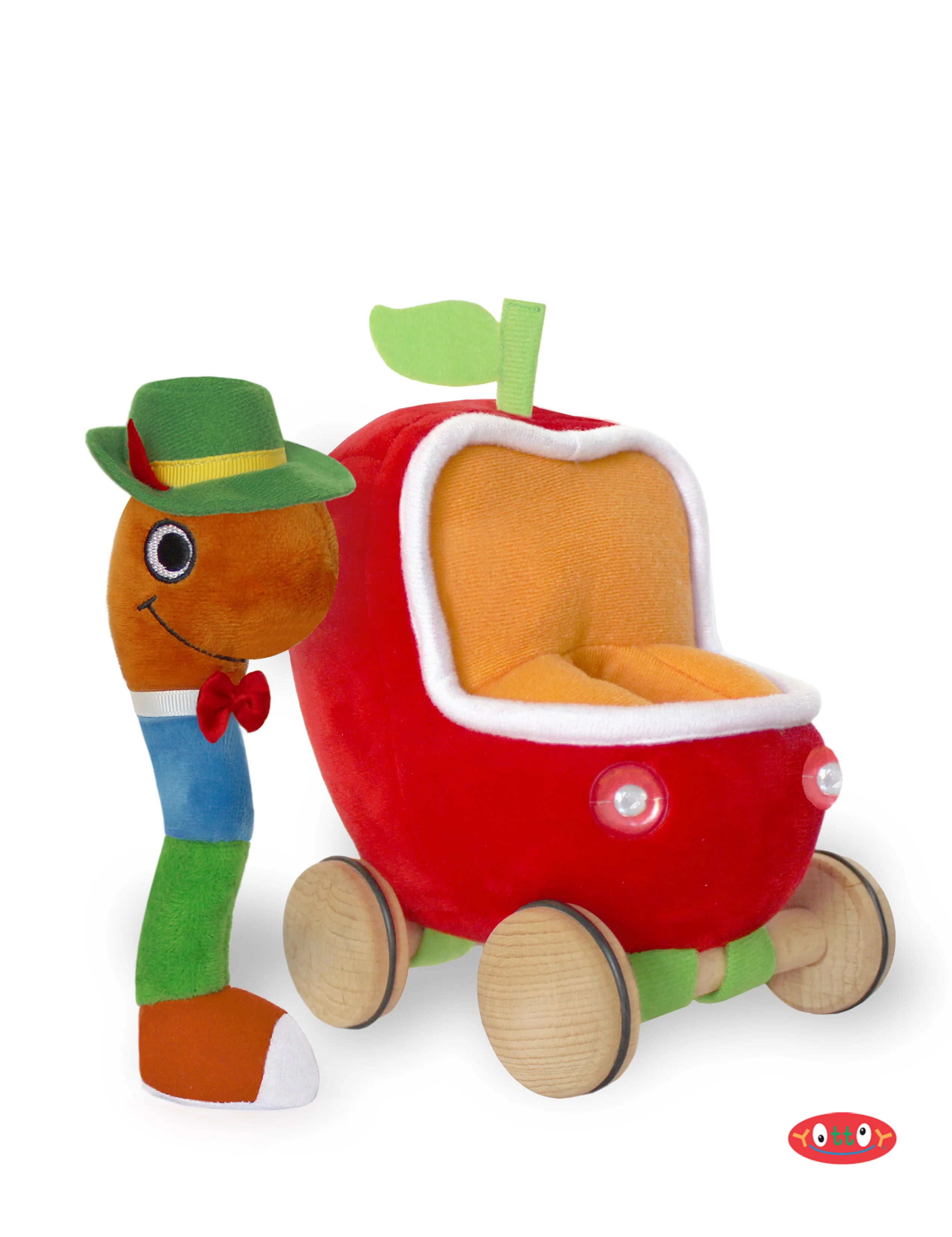 Tomfoolery Toys | Lowly Worm Soft Toy & Apple Car