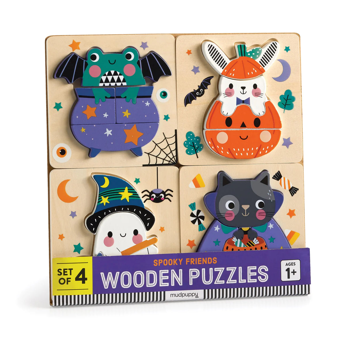 Halloween Set of 4 Wood Puzzles Cover