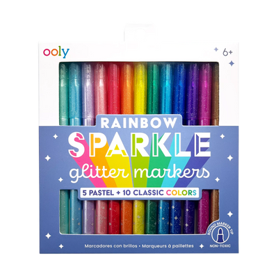 Rainbow Sparkle Glitter Markers Preview #1