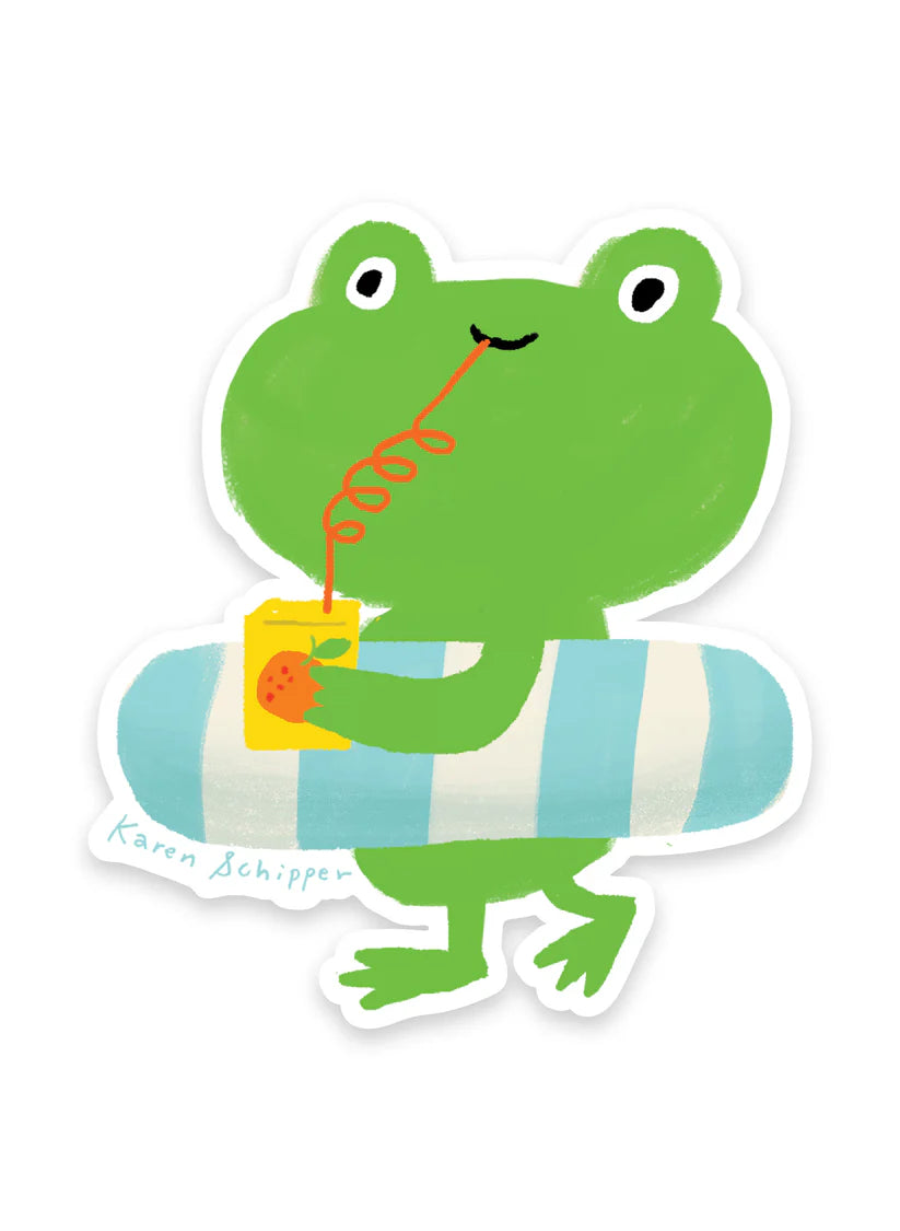 Tomfoolery Toys | Floatie Frog Vinyl Sticker