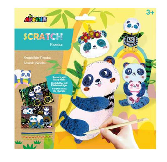 Tomfoolery Toys | Panda Fuzzy Scratch Art