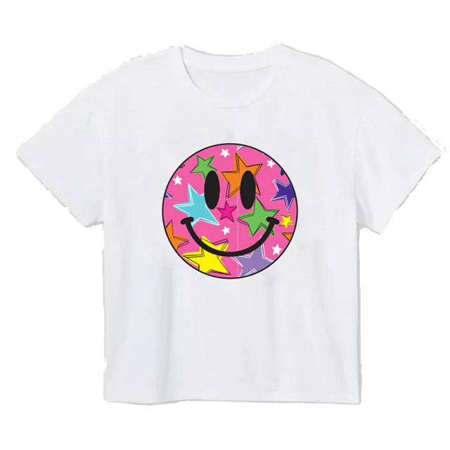 Bright Stars Smiley Boxy T-Shirt Cover