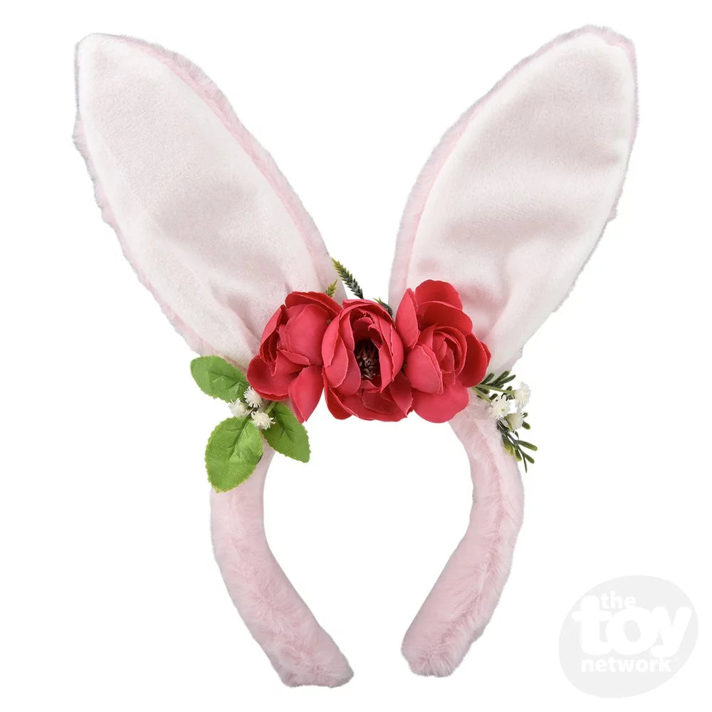 Plush Bunny Ears w/ Flowers Cover