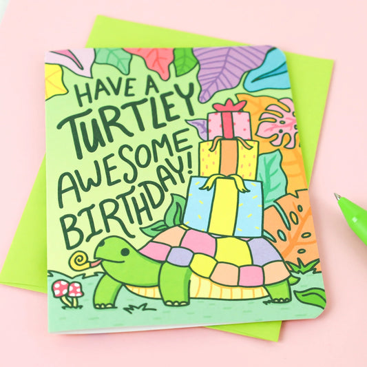 Tomfoolery Toys | Turtley Awesome Happy Birthday Card