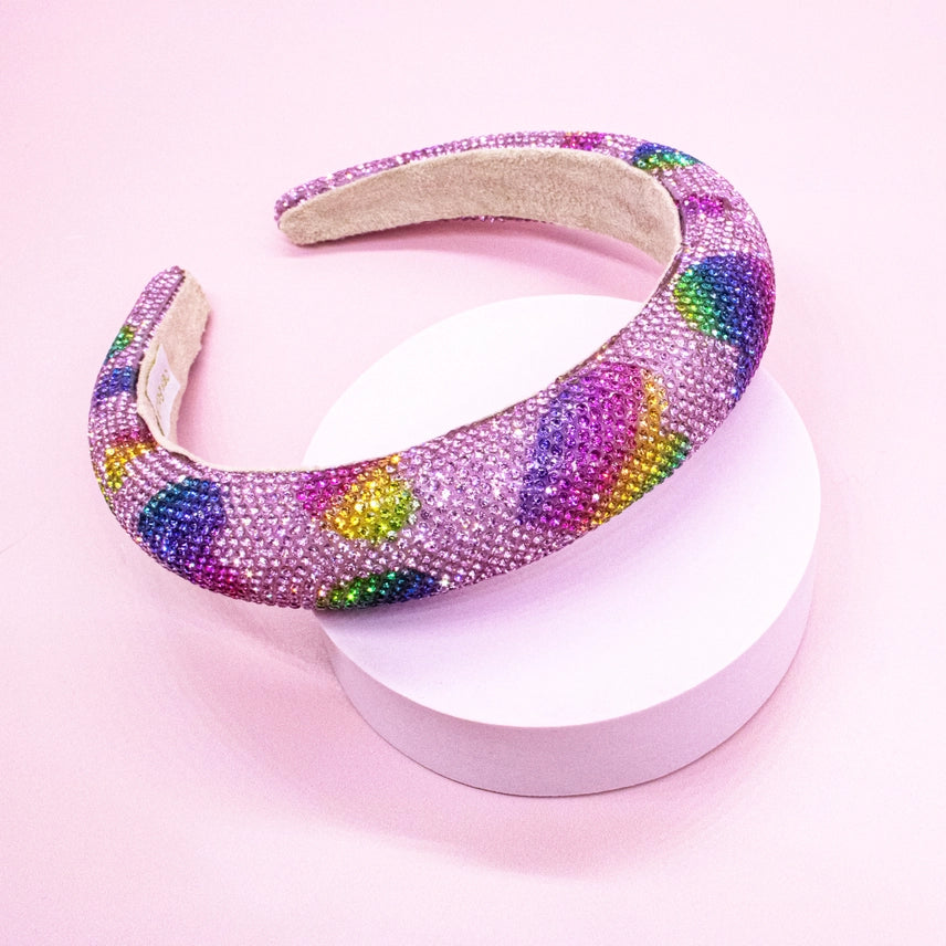 Hearts Rhinestone Headband Cover