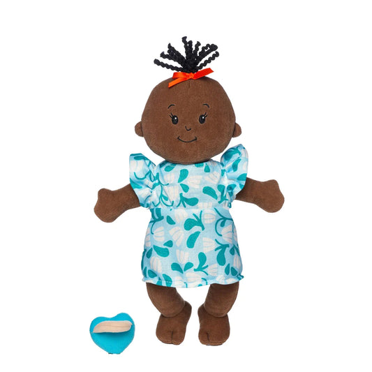 Tomfoolery Toys | Wee Baby Brown Doll With Black Wavy Tuft