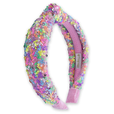 Rainbow Sequin Knot Headband Preview #4