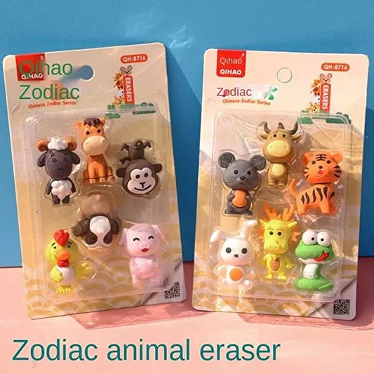 Tomfoolery Toys | 6-Pack Animal Erasers