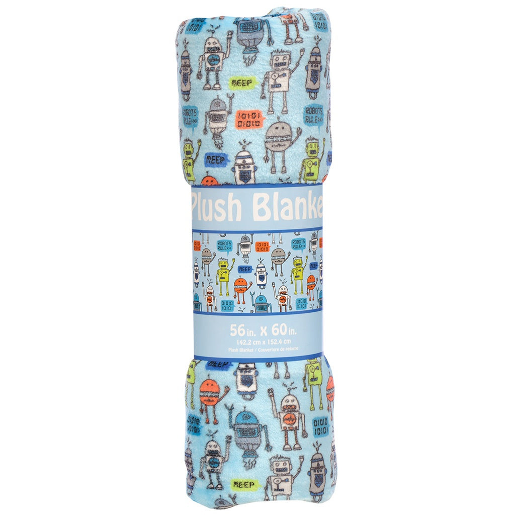 Robots Rule Plush Blanket Cover