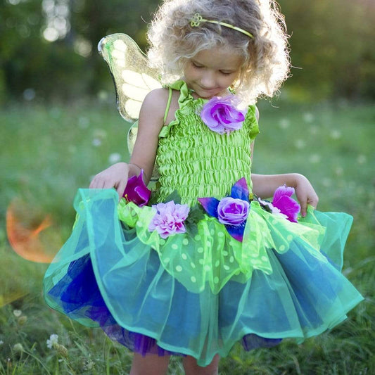 Tomfoolery Toys | Fairy Blooms Dress w/ Wings & HB, Size 3-4