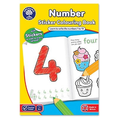Tomfoolery Toys | Number Sticker Colouring Book