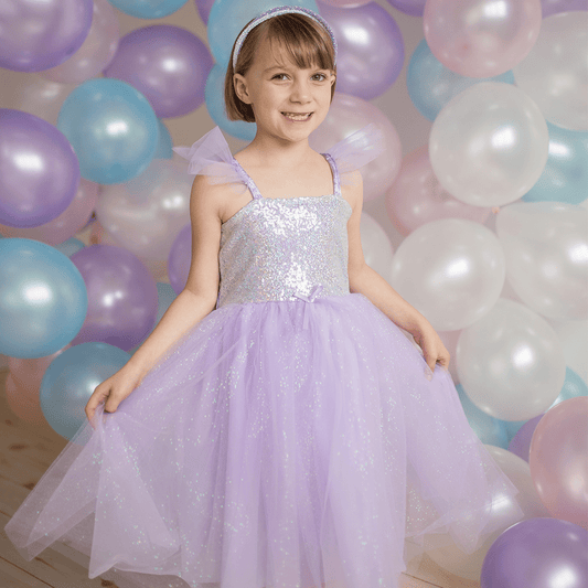 Tomfoolery Toys | Sequins Princess Dress, Lilac, Size 3-4