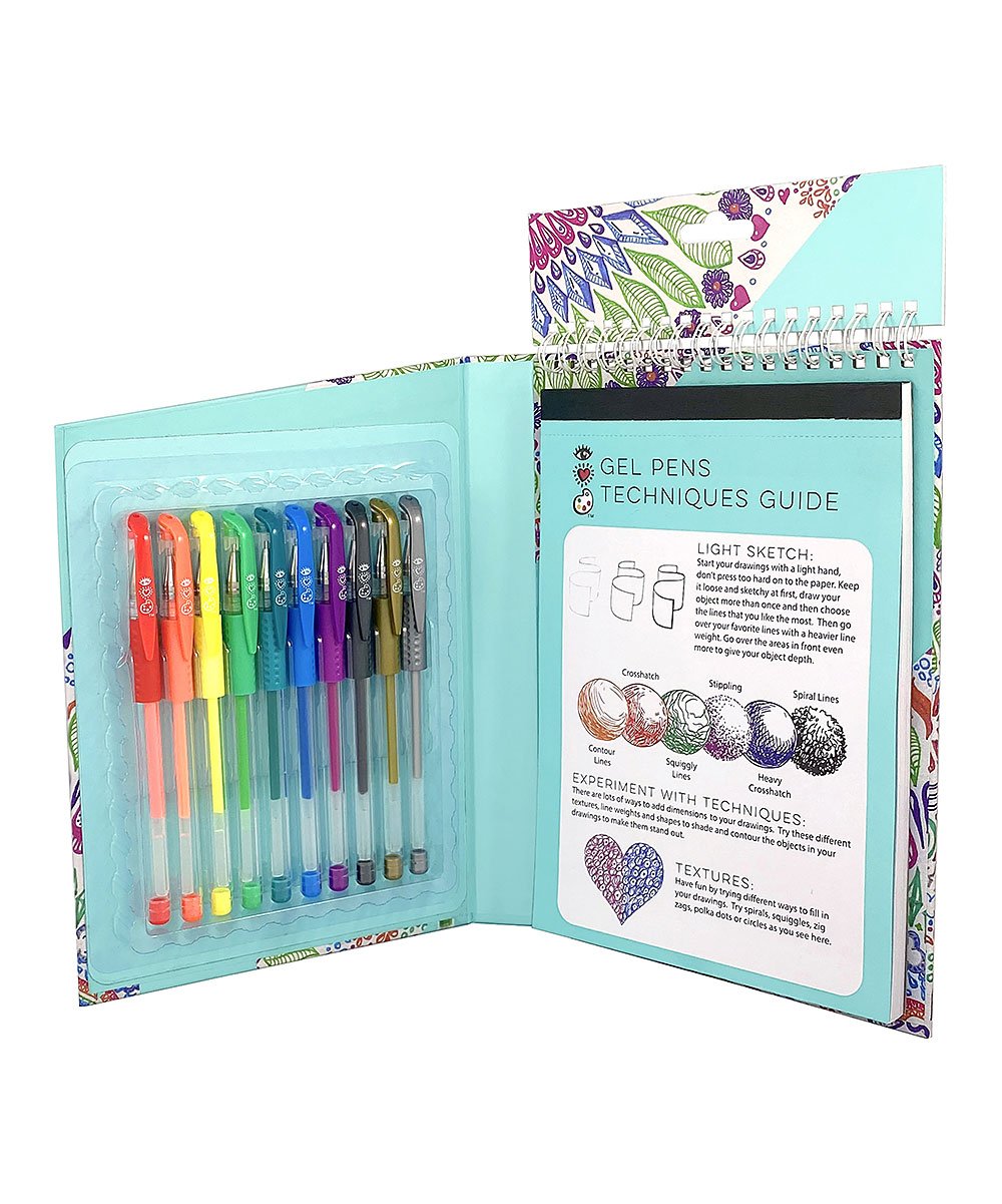 Travel Art Pack Gel Pens & Pad Cover