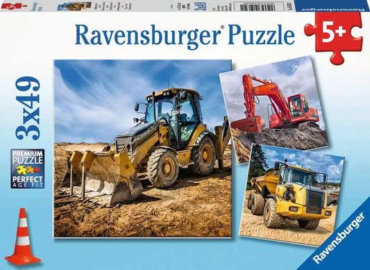 Tomfoolery Toys | Digger at Work! 3-in-1 49pc Puzzles
