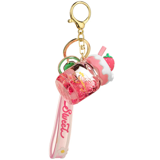 Tomfoolery Toys | Sweet Strawberry Boba Sensory Keychain