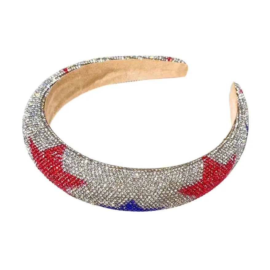 Patriotic Crystal Headband Cover