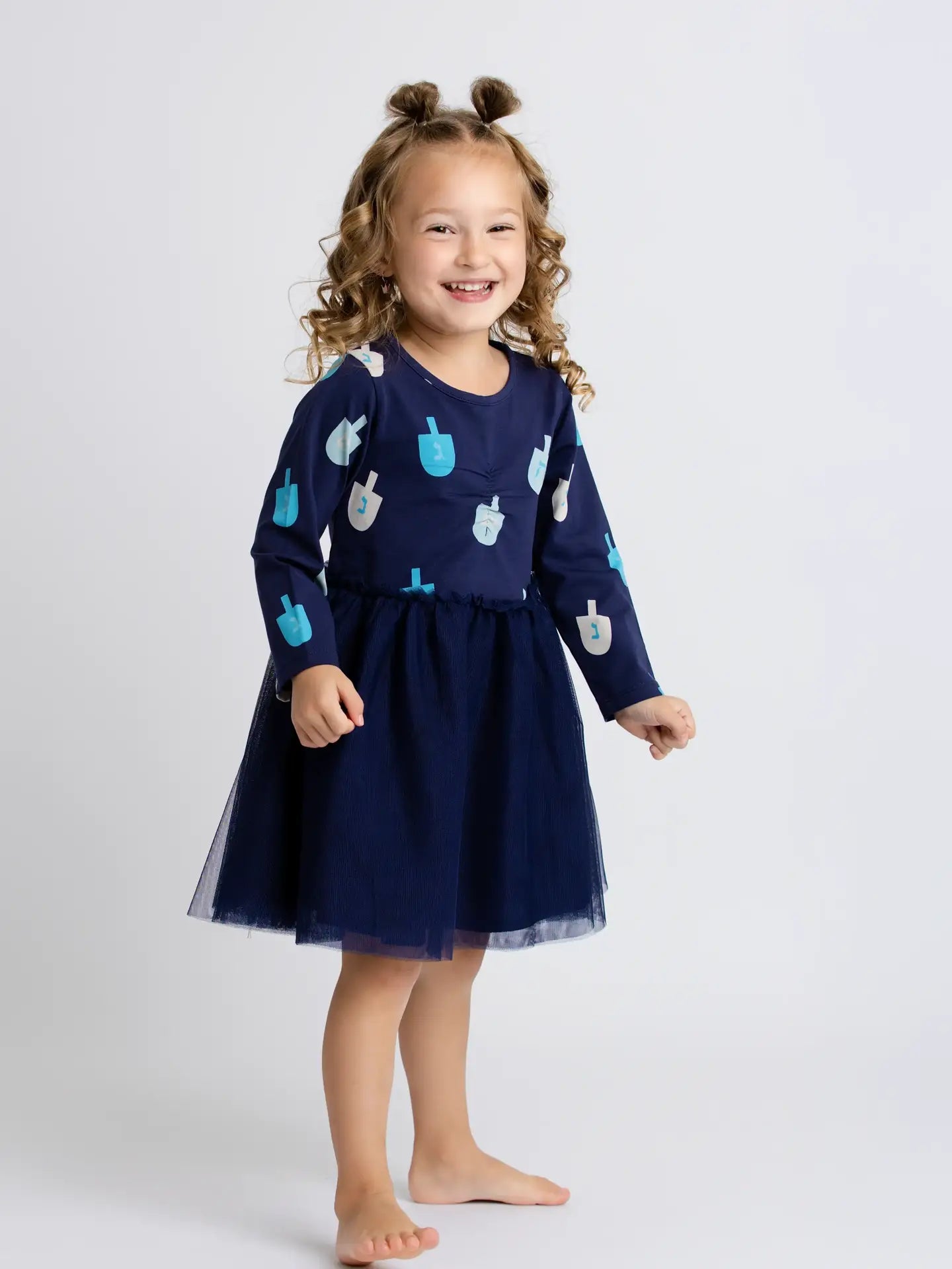 Tomfoolery Toys | Dreidels Long Sleeve Tulle Dress