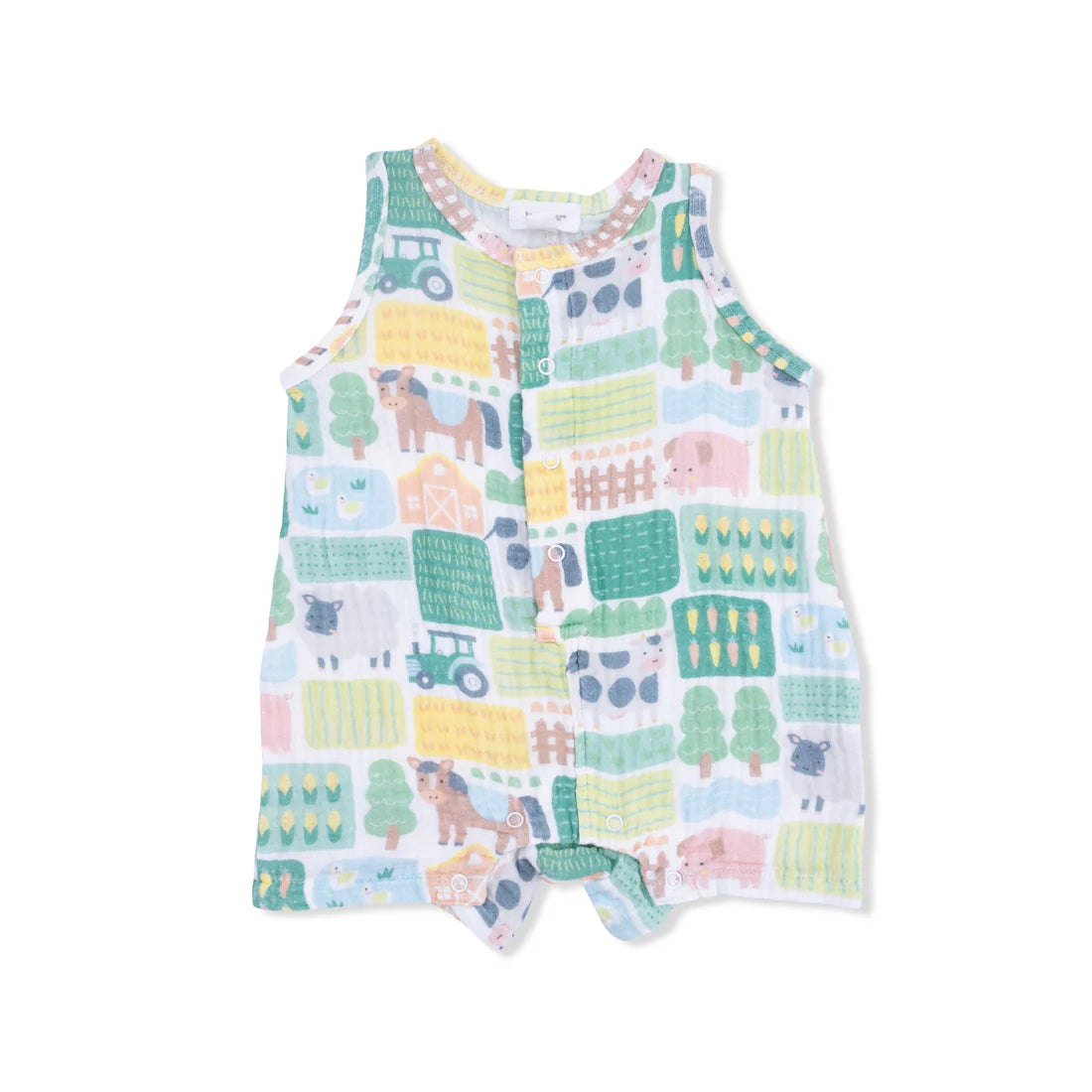Tomfoolery Toys | Patchwork Farm Sleeveless Shortie Romper
