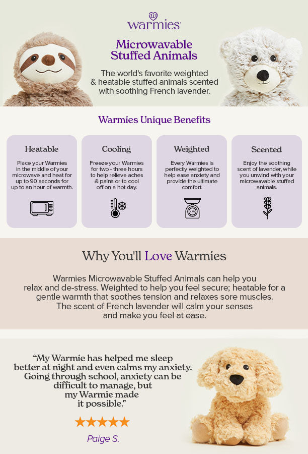 Junior Brown Curly Bear Warmies Cover