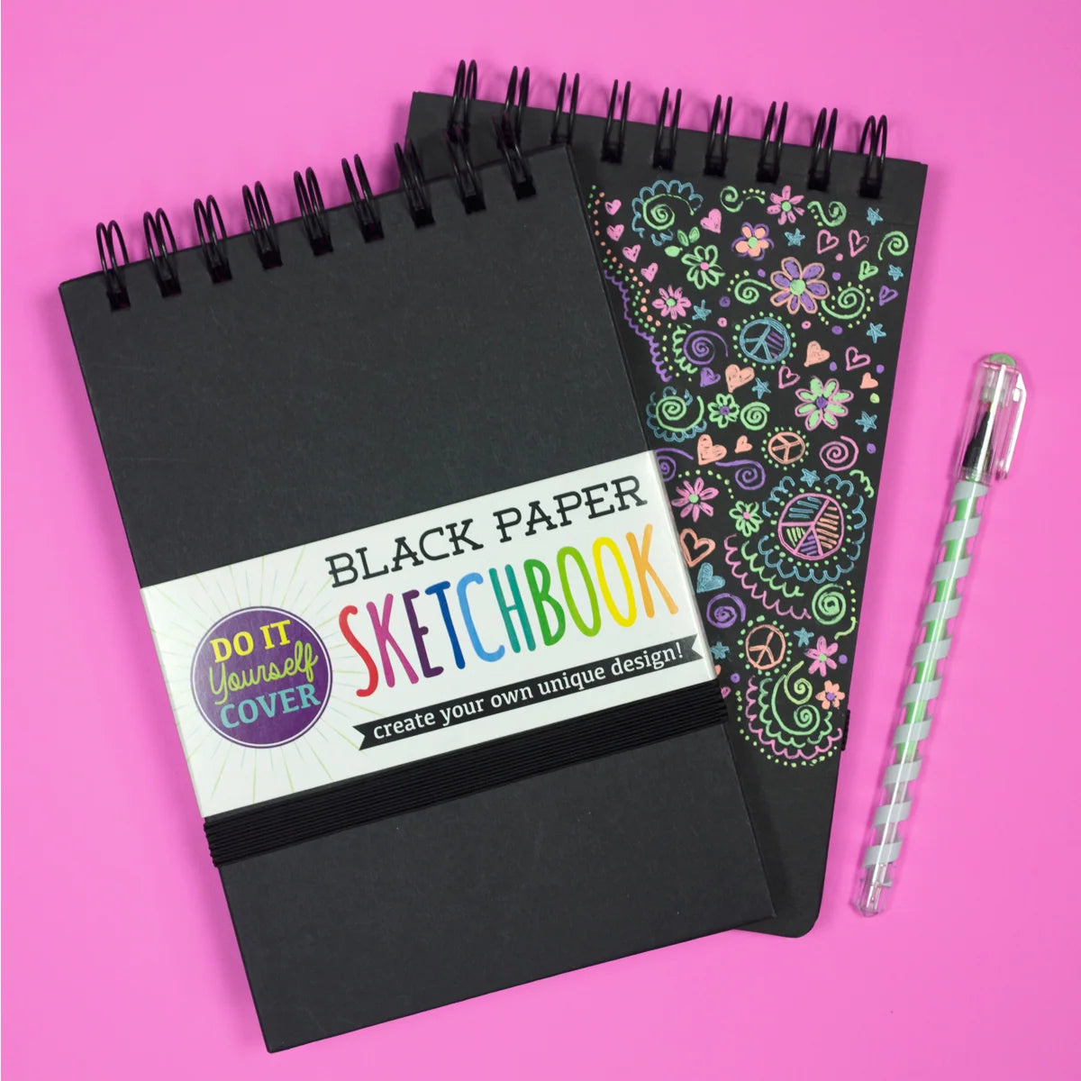 Black Sketchbook with DIY Cover Cover