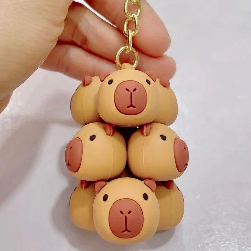 Capybara Family Keychain Cover