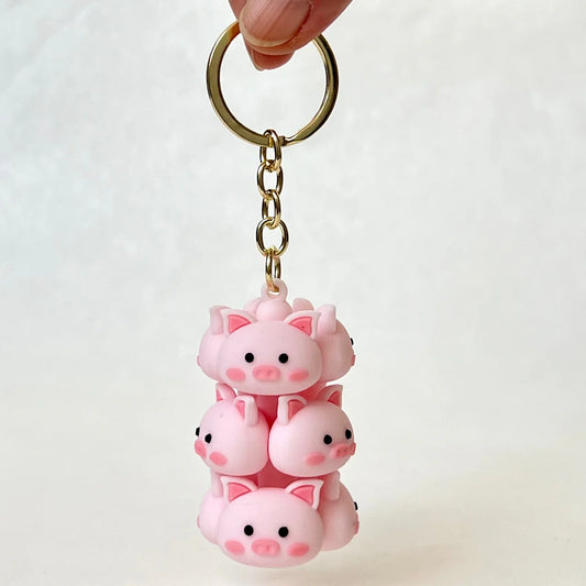 Tomfoolery Toys | Pig Family Keychain