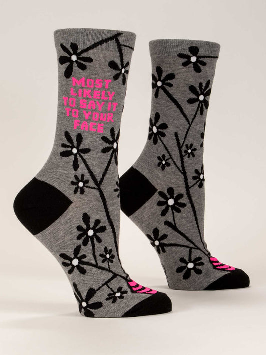 Tomfoolery Toys | Say It To Your Face Crew Socks