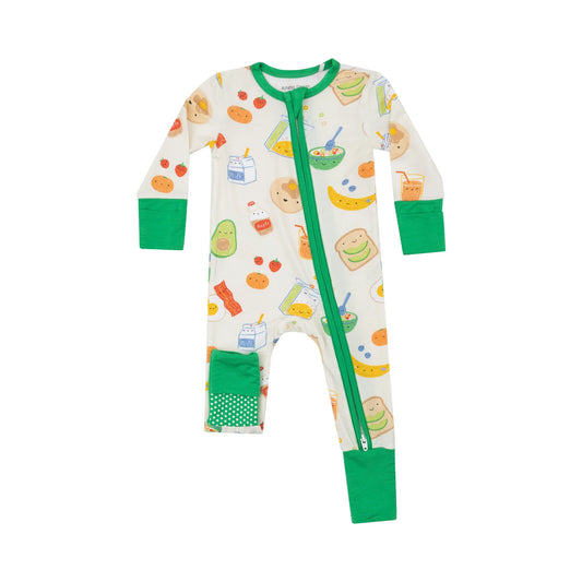 Tomfoolery Toys | Breakfast Time 2-Way Zipper Romper