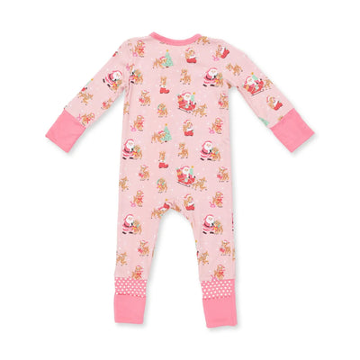 Vintage Reindeer & Santa Romper-Pink Preview #2